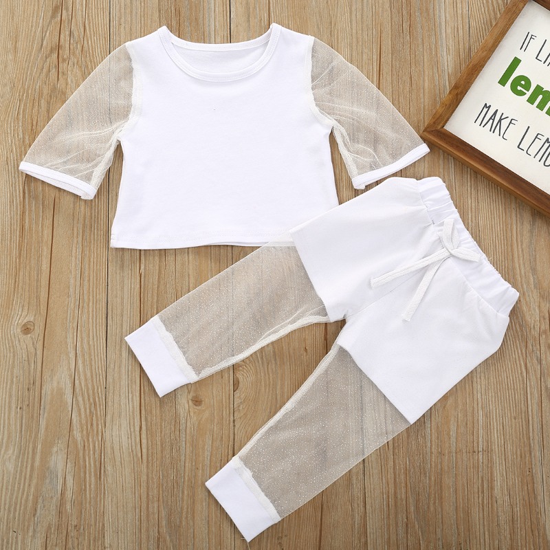 

lovely Casual Patchwork White Girl Two-piece Pants Set