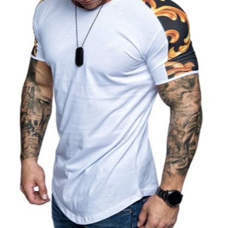 

lovely Casual O Neck Patchwork White T-shirt