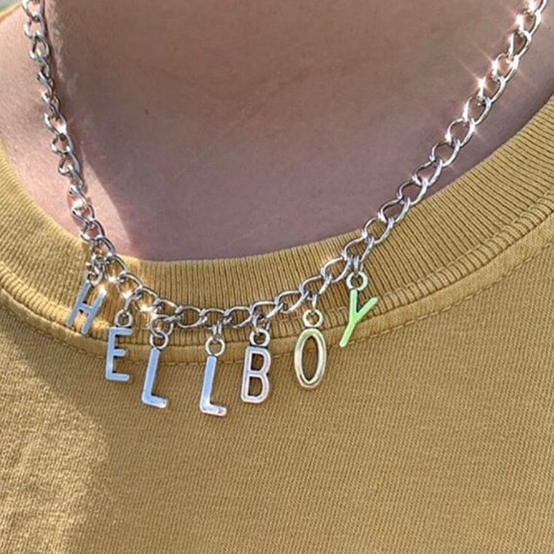 

lovely Trendy Letter Silver Necklace