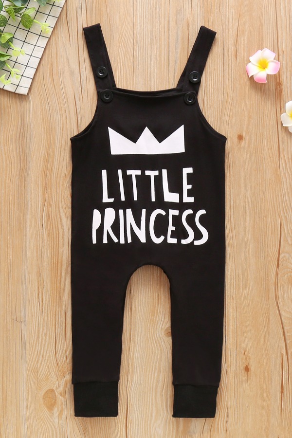 

lovely Leisure Letter Print Black Girl One-piece Jumpsuit