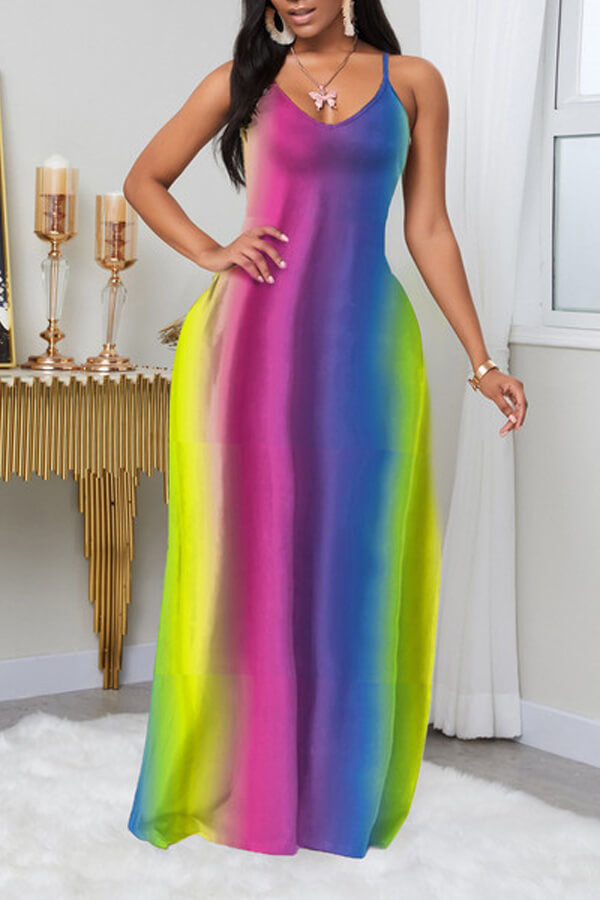 

LW Casual Striped Multicolor Maxi Dress, Multicolor mstn