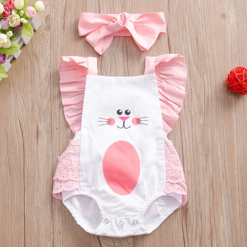 

lovely Sweet Print White Girl One-piece Romper