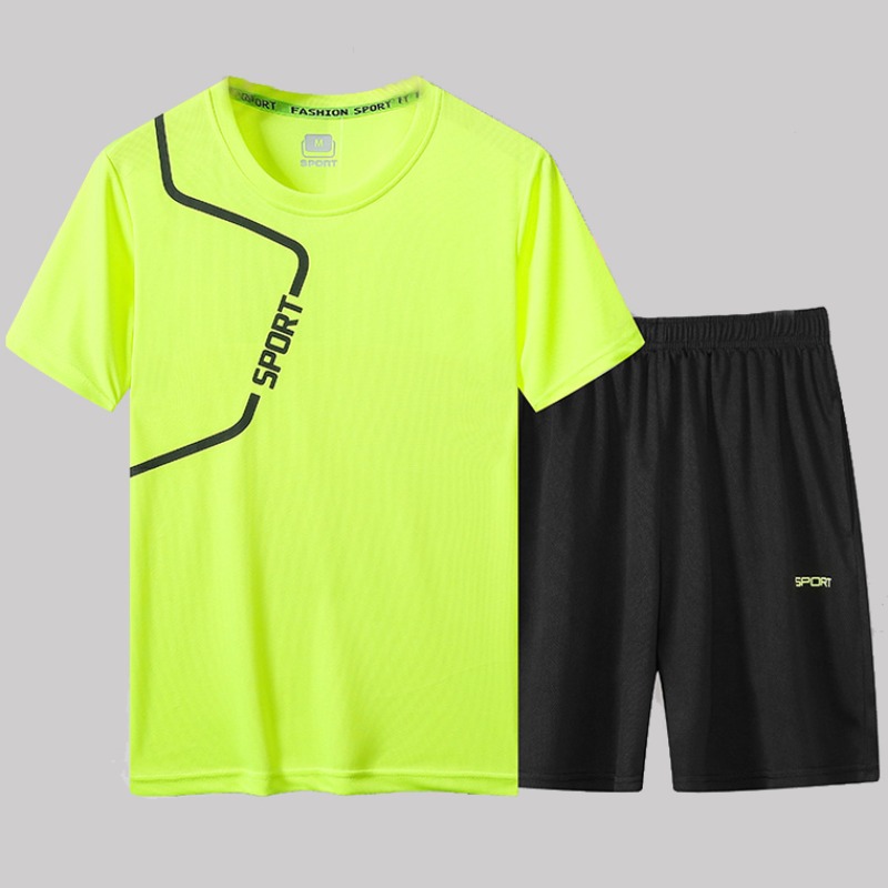 

lovely Sportswear O Neck Letter Print Green Two-piece Shorts Set