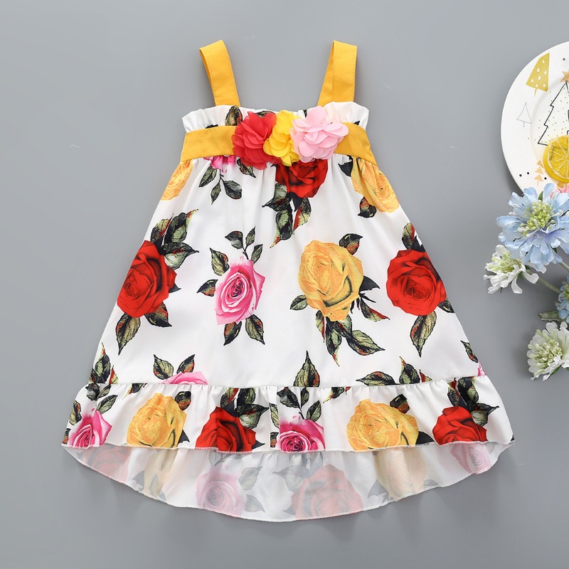 

lovely Casual Floral Print White Girl Mini Dress
