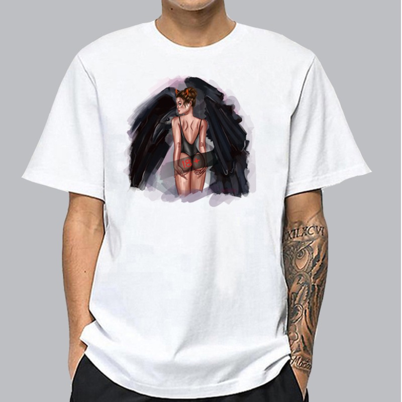 

lovely Casual O Neck Print White T-shirt