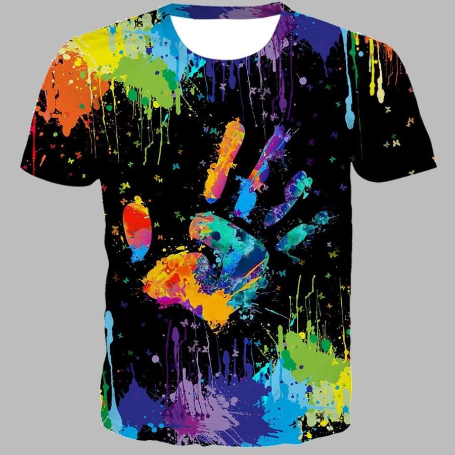 

LW Men Street O Neck Print Black T-shirt