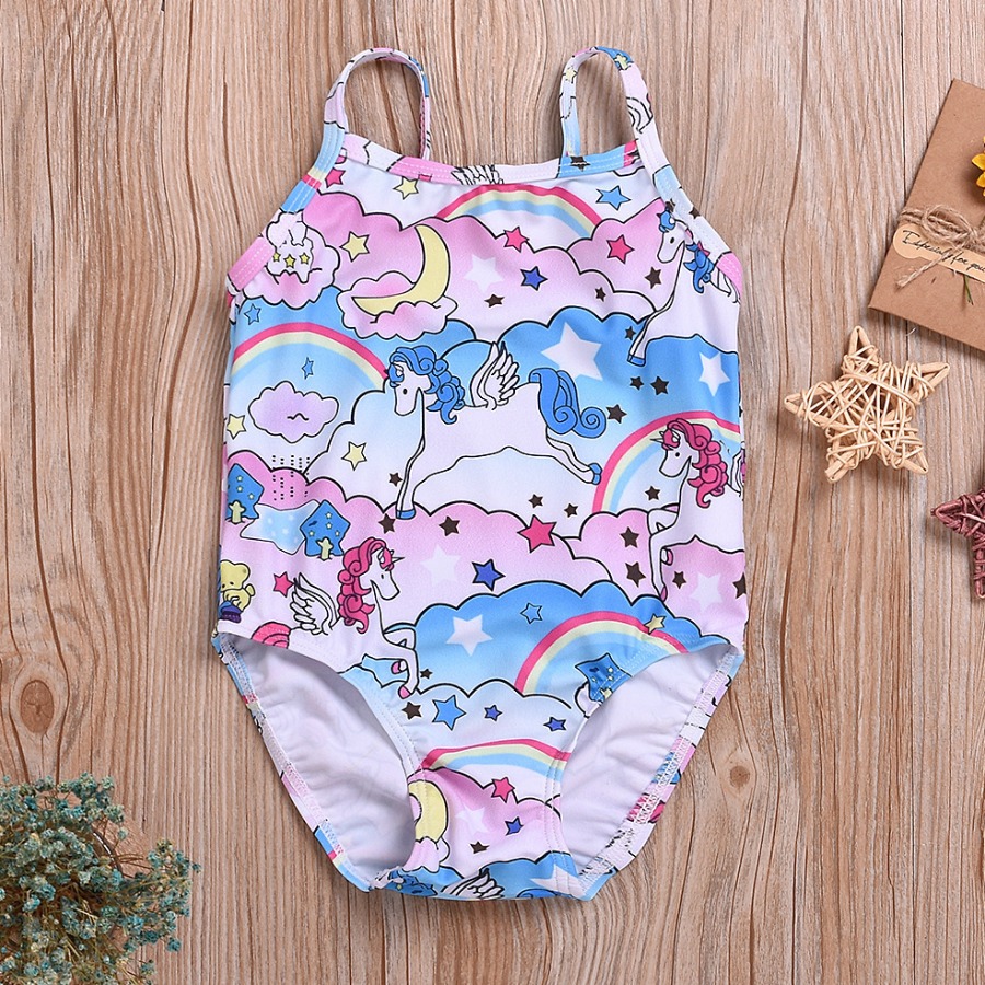 

lovely Cartoon Print Multicolor Girl One-piece Swimsuit, Multi