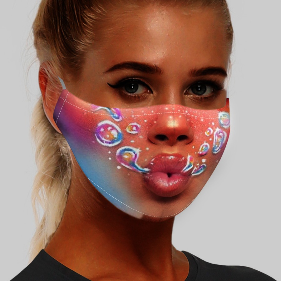 

lovely Print Multicolor Girl Face Mask, Multi