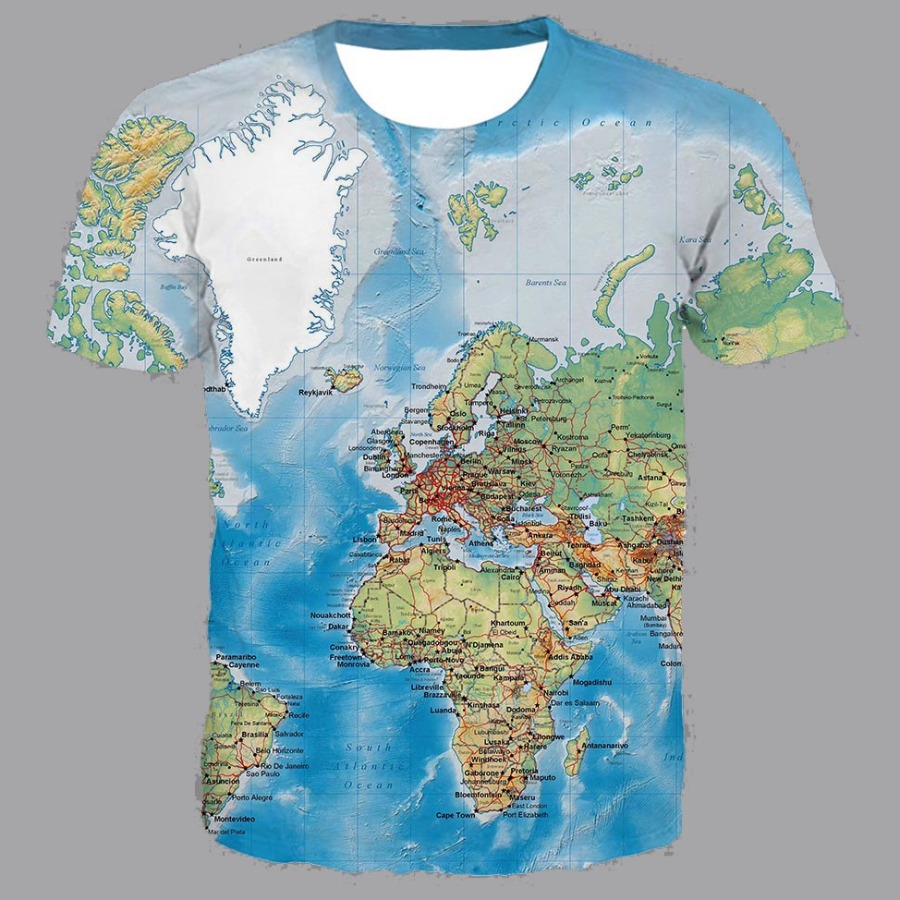 

Men lovely Leisure O Neck Print Blue T-shirt