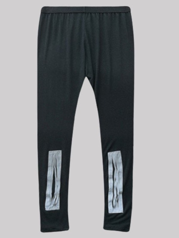 

lovely Leisure Patchwork Skinny Black Pants