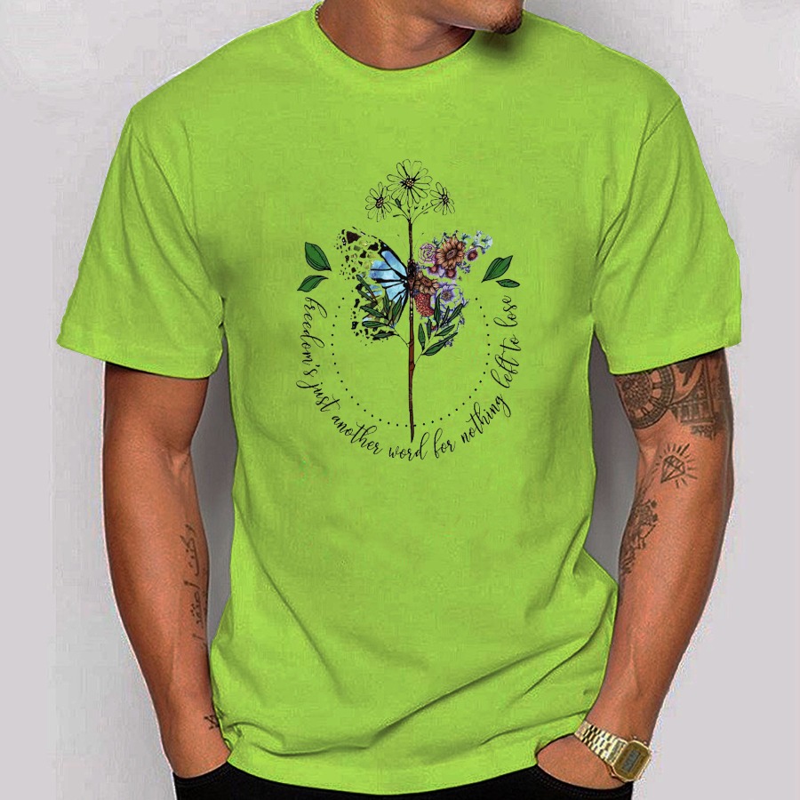 

lovely Casual O Neck Print Grass Green T-shirt