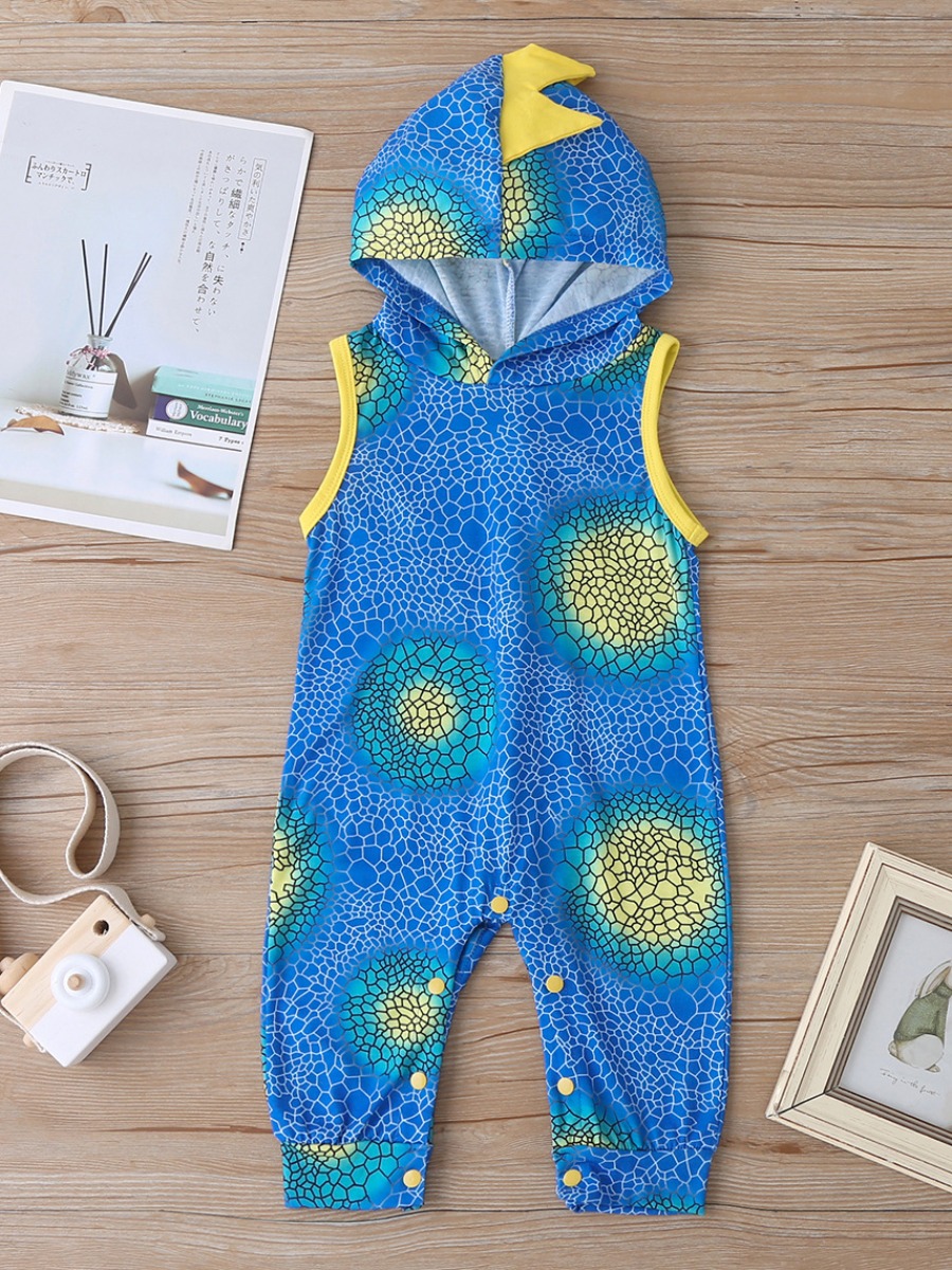 

lovely Leisure Print Blue Girl One-piece Jumpsuit