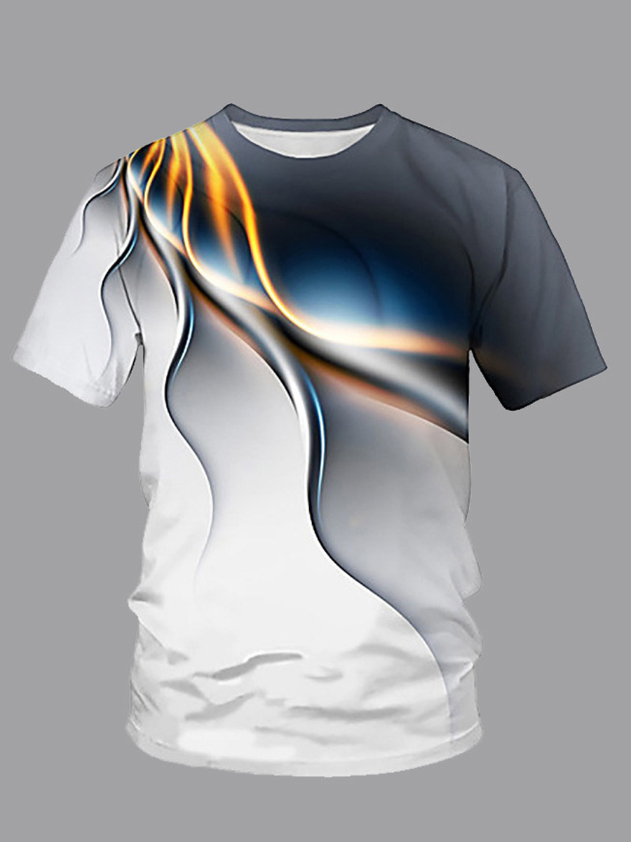 

lovely Street O Neck Print Gold T-shirt
