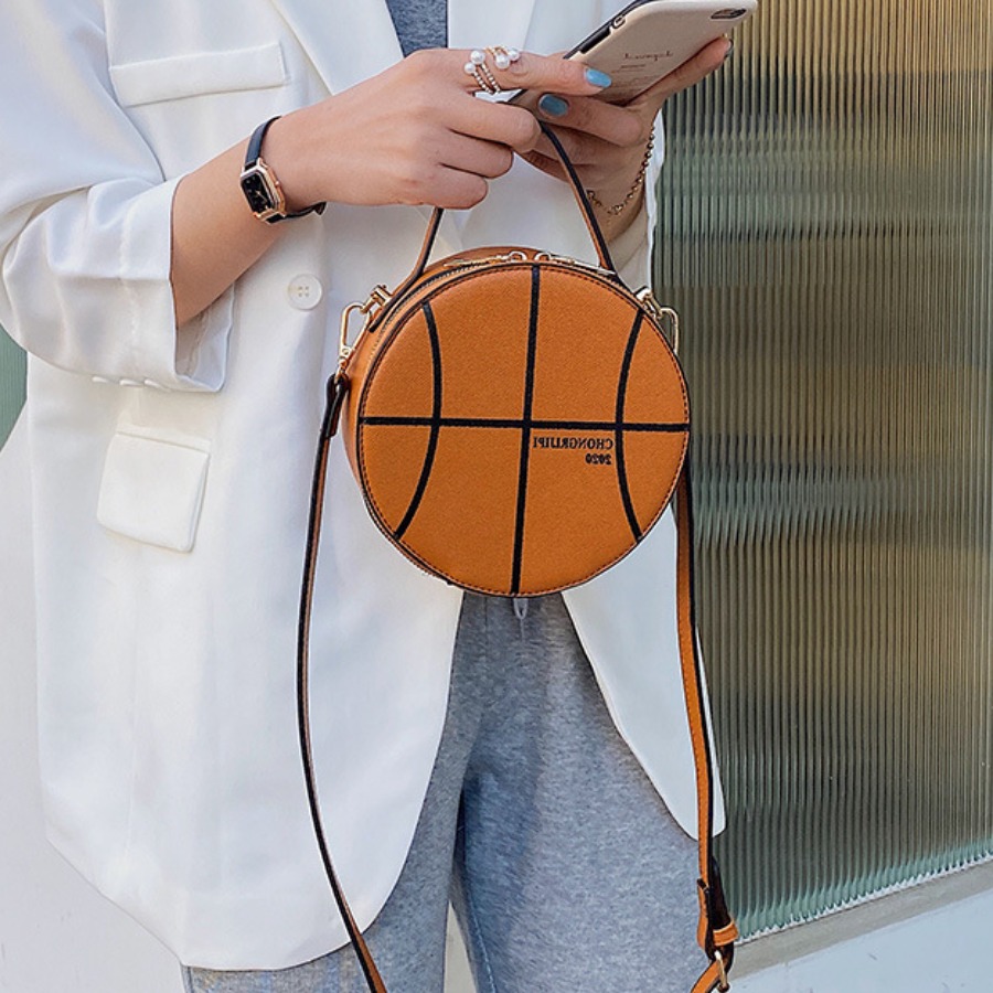 

lovely Chic Basketball Brown Crossbody Bag