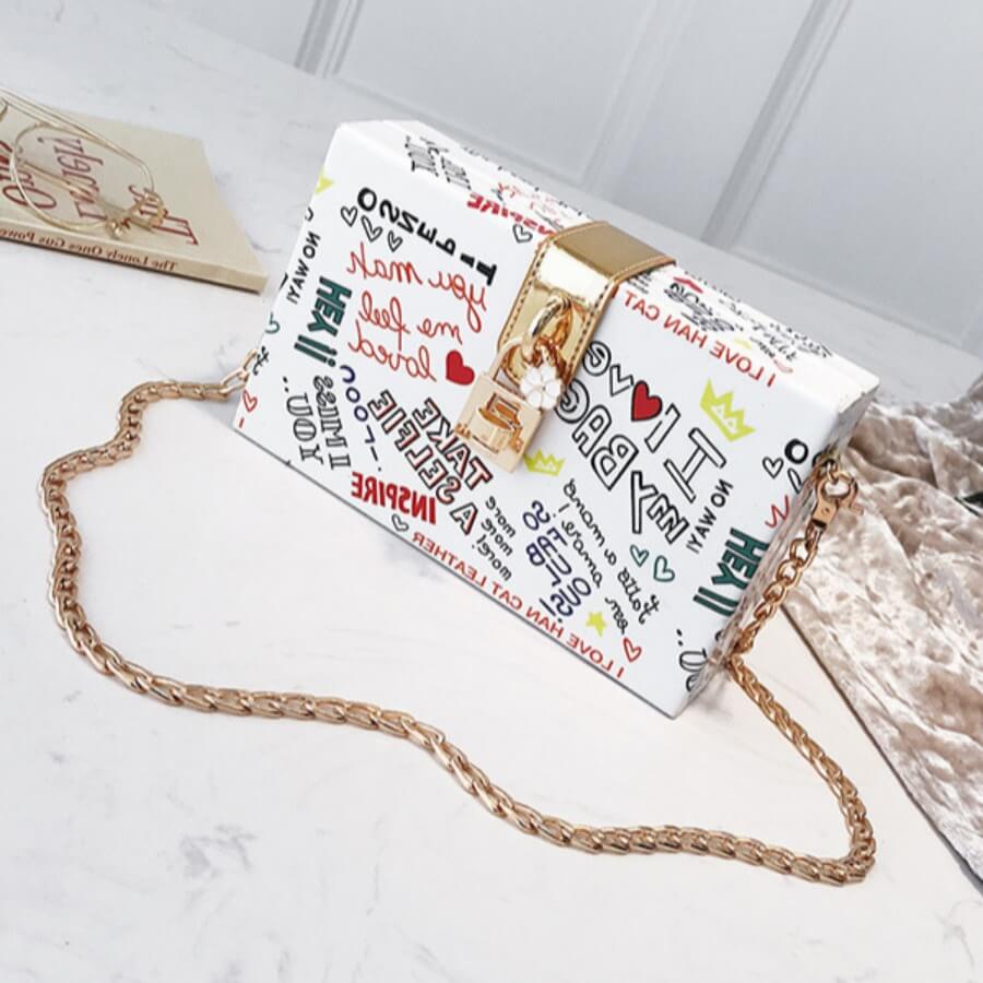 

Lovely Chic Letter Print White Crossbody Bags