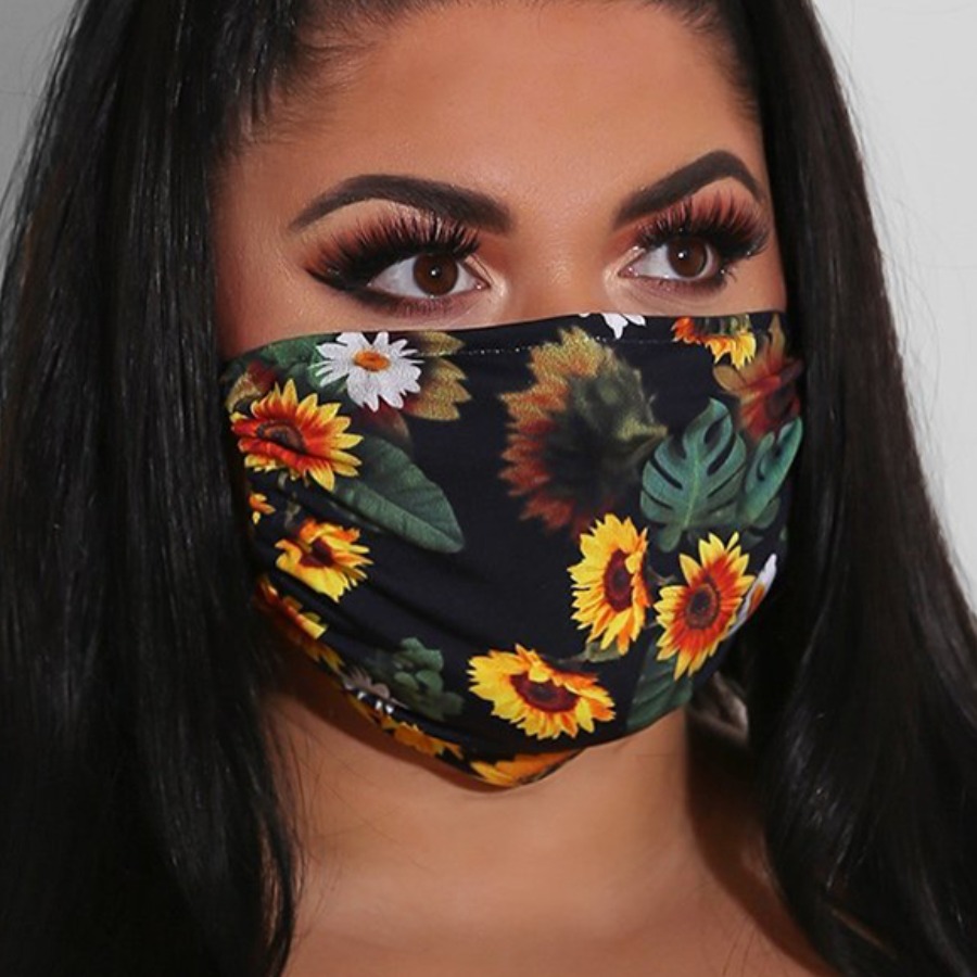

lovely Plants Print Black Face Mask