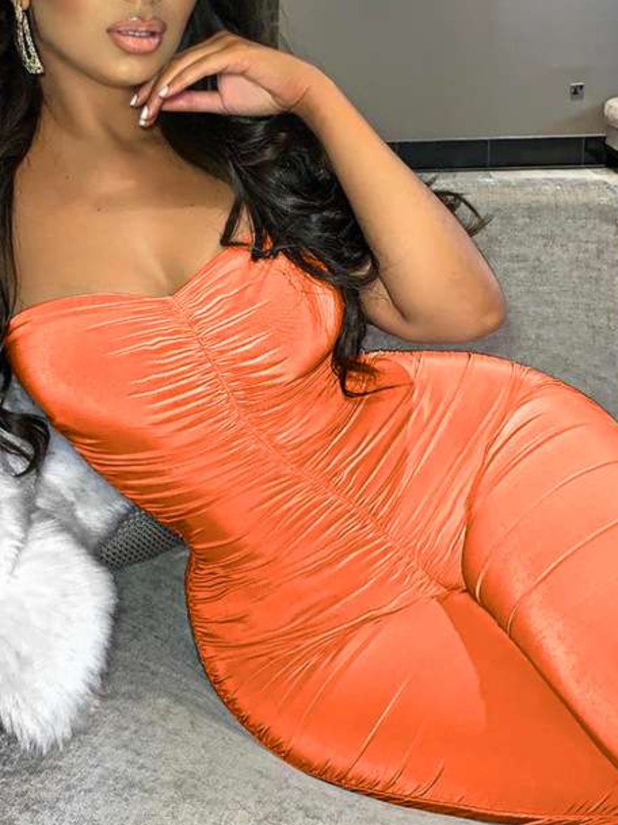 

lovely Sexy Dew Shoulder Fold Design Jacinth One-piece Jumpsuit