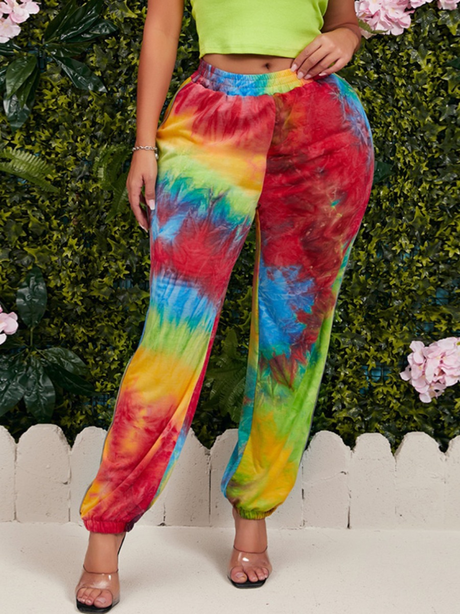 

lovely Leisure Tie-dye Multicolor Pants, Multi