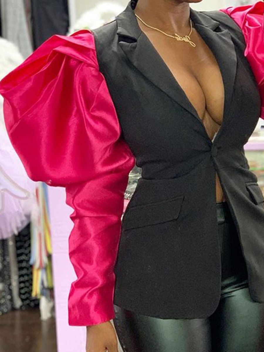 

lovely Stylish Patchwork Black Coat