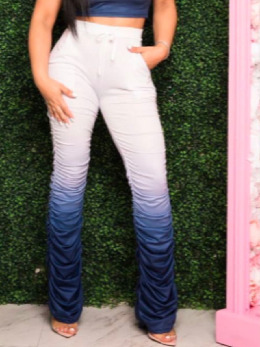 

lovely Leisure Gradient Fold Design Blue Pants