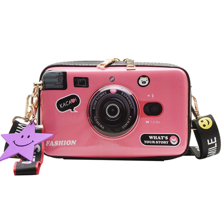 

lovely Chic Camera Pink Crossbody Bag