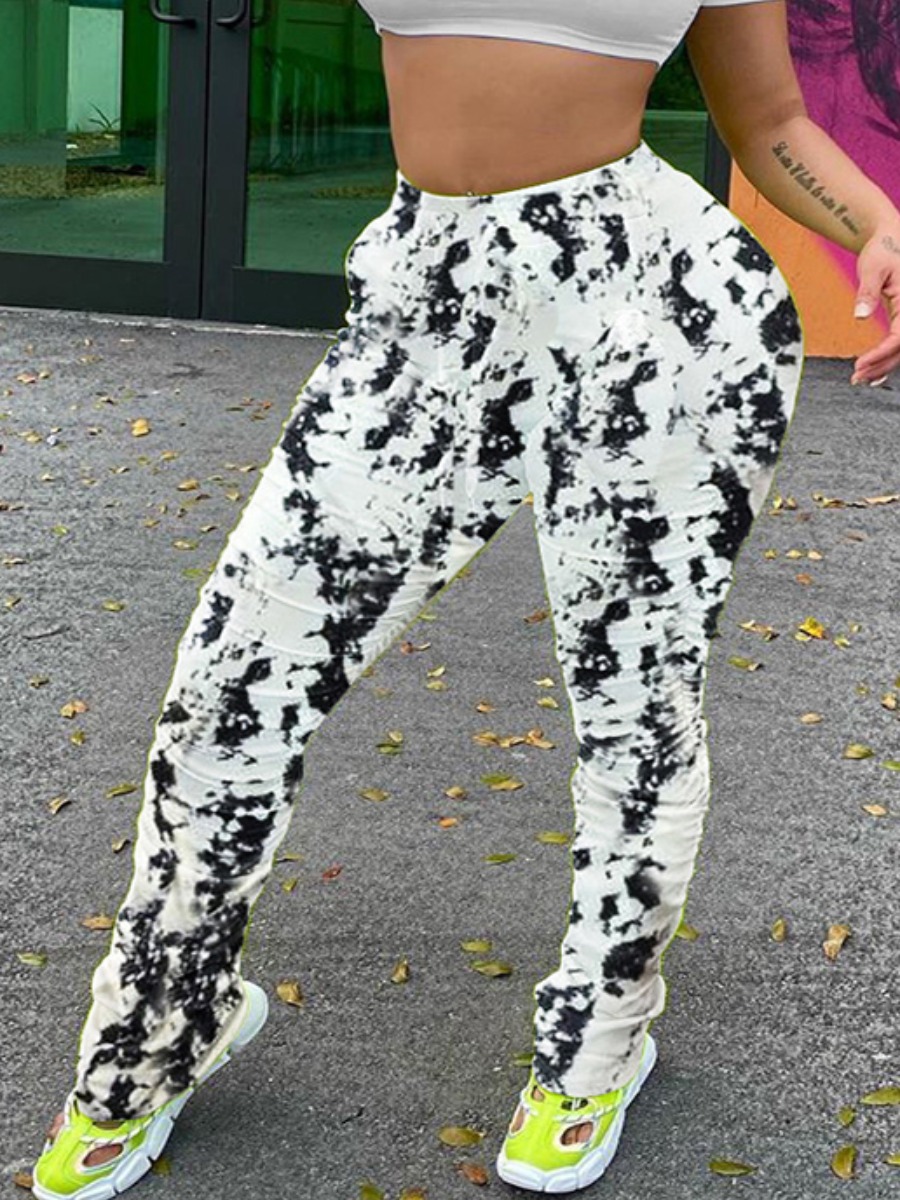 

lovely Casual Print White Pants