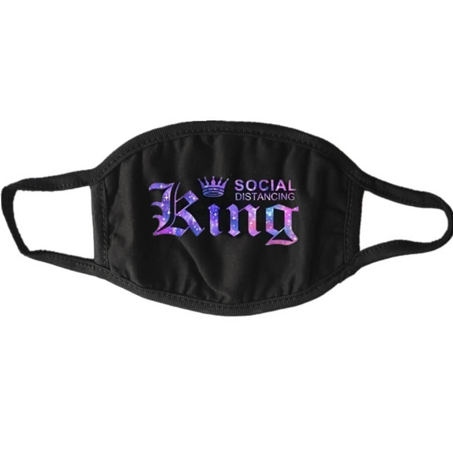 

Lovely Letter Print Black Face Mask