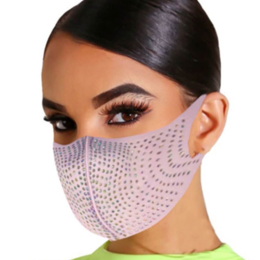 

lovely Rhinestone Decorative Pink Face Mask
