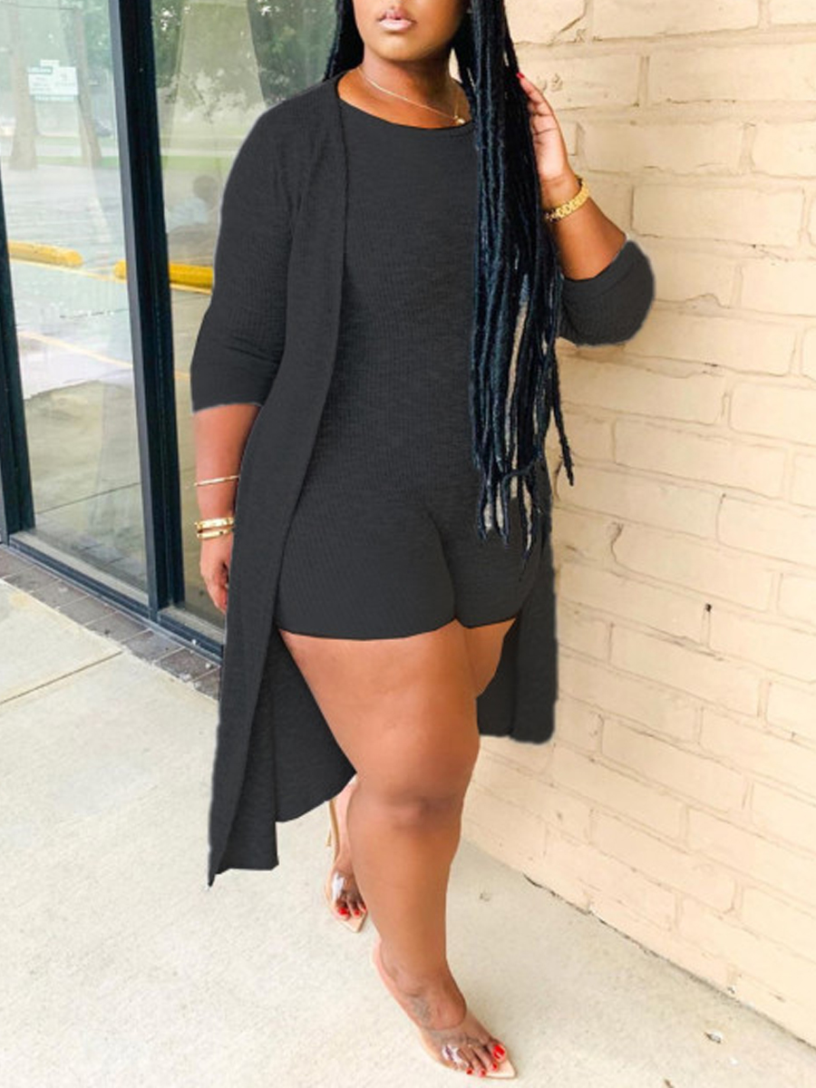 

lovely Leisure O Neck Basic Skinny Black One-piece Romper