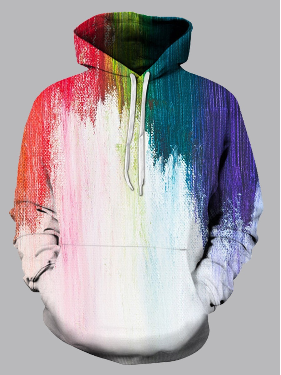 

Men lovely Street Hoodie Collar Tie-dye White Hoodie