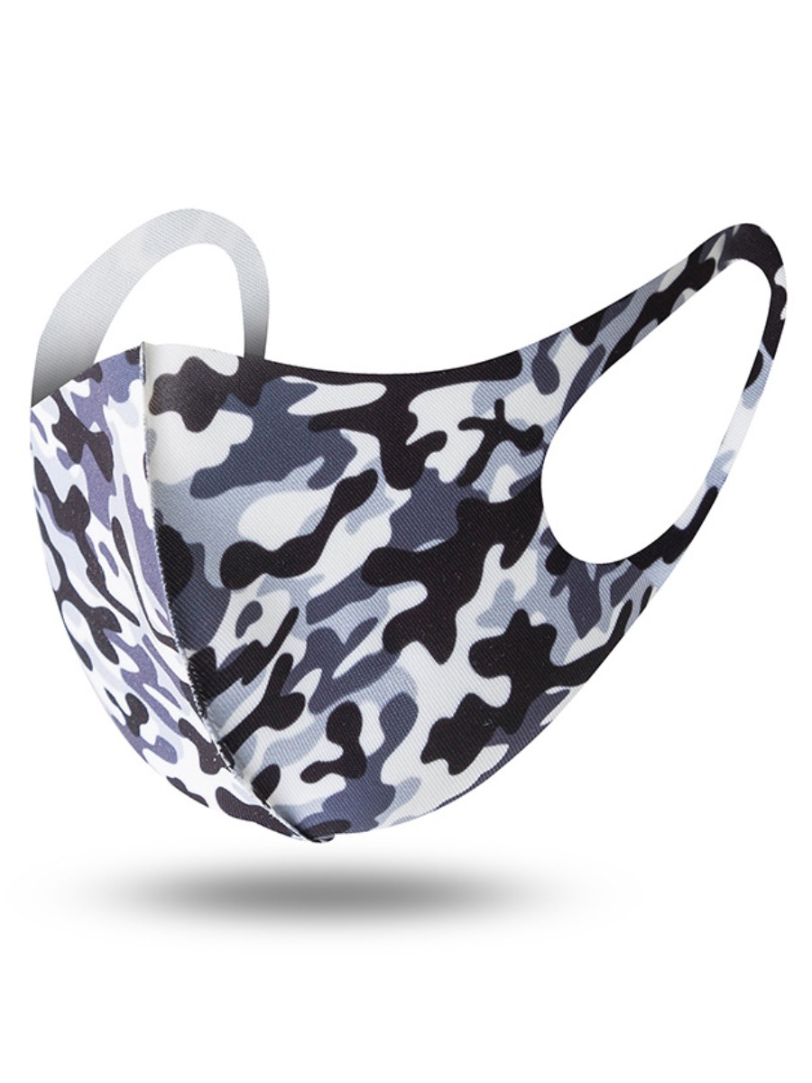 

lovely Camo Print Grey Face Mask
