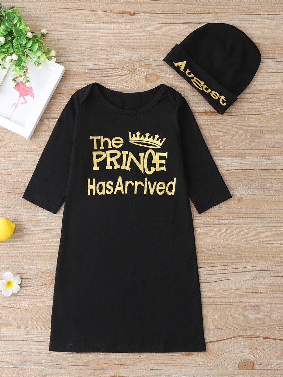 

lovely Leisure O Neck Letter Print Black Knee Length Girl Dress
