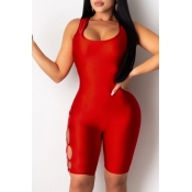lovely Sexy Bandage Design Red One-piece Romper
