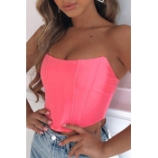 lovely Sexy Dew Shoulder Pink Camisole