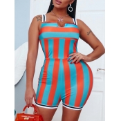 lovely Sexy Striped Patchwork Croci One-piece Romp
