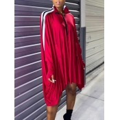 Lovely Euramerican Batwing Sleeves Patchwork Red K