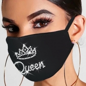 Lovely Rhinestone Decorative White Face Mask