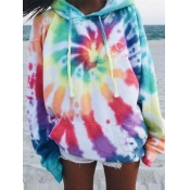 LW Hooded Collar Tie-dye Oversized Hoodie