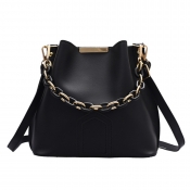 lovely Stylish Chain Decorative Black Crossbody Ba