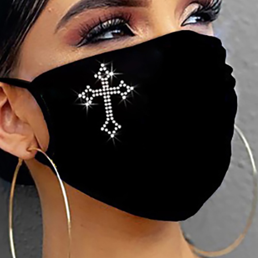 

LW Hot Drilling Decorative Carbon Black Face Mask