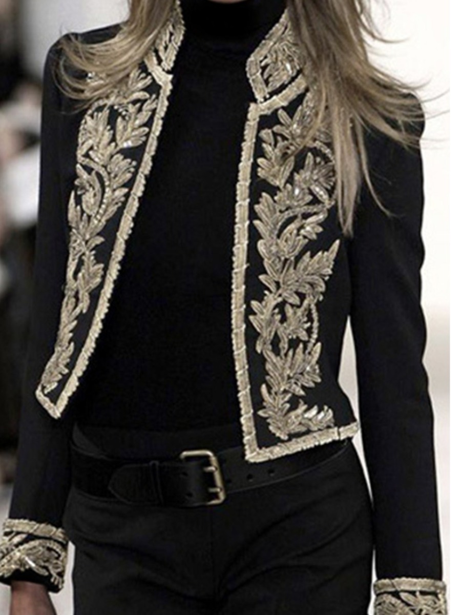 

lovely Stylish Patchwork Black Blazer