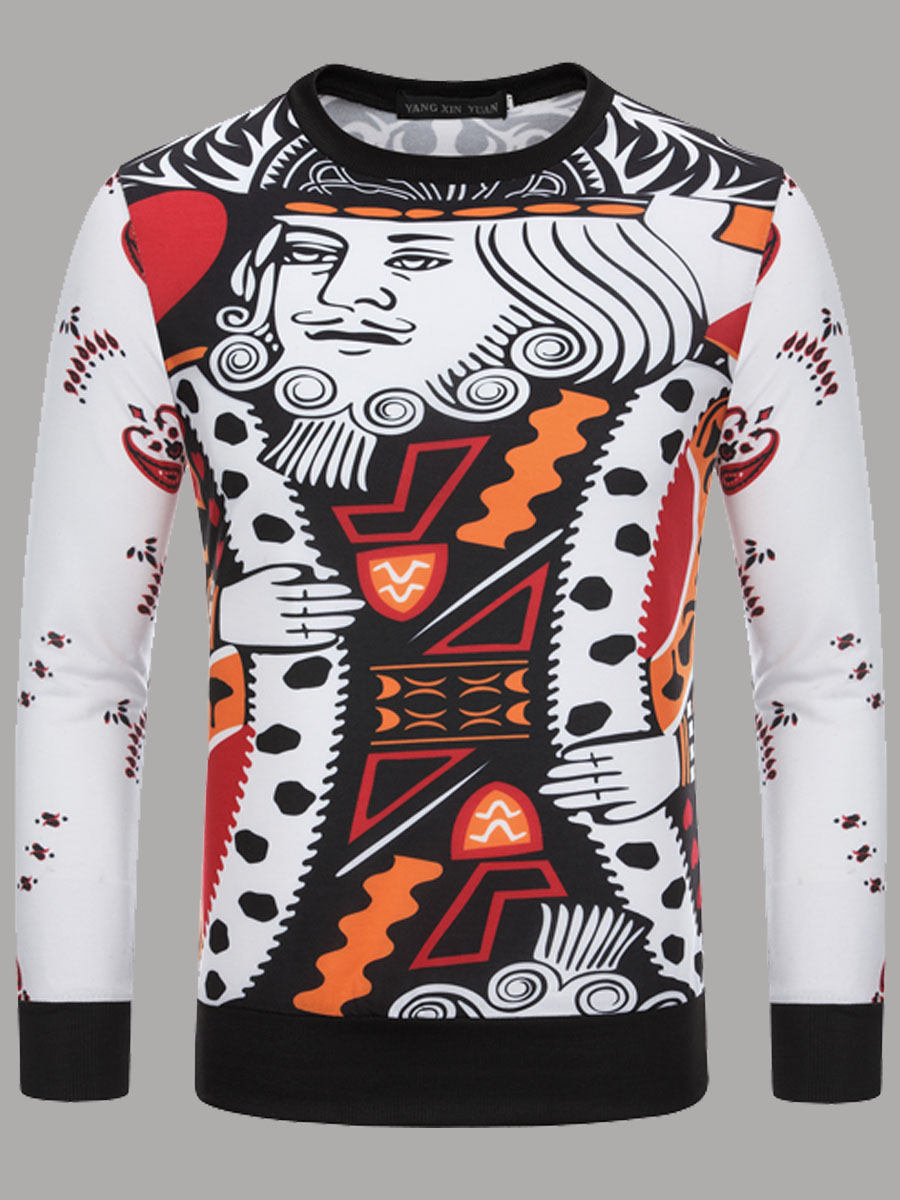 

lovely Casual O Neck Print Patchwork Multicolor Men Hoodie, Multi