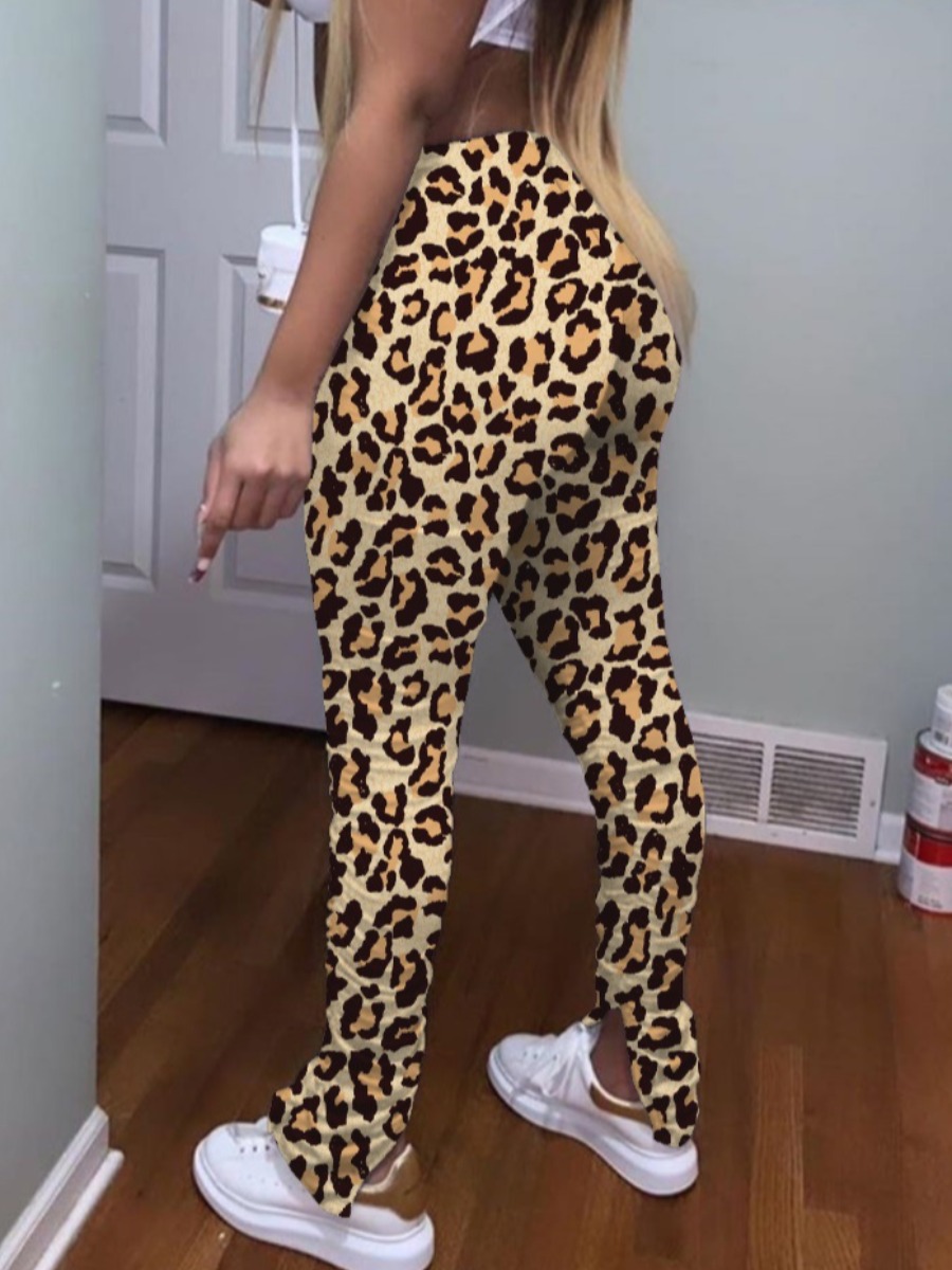 

lovely Stylish Leopard Print Skinny Pants