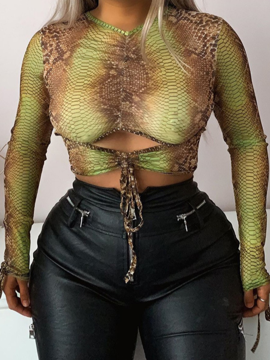 

lovely Street O Neck Leopard Print T-shirt