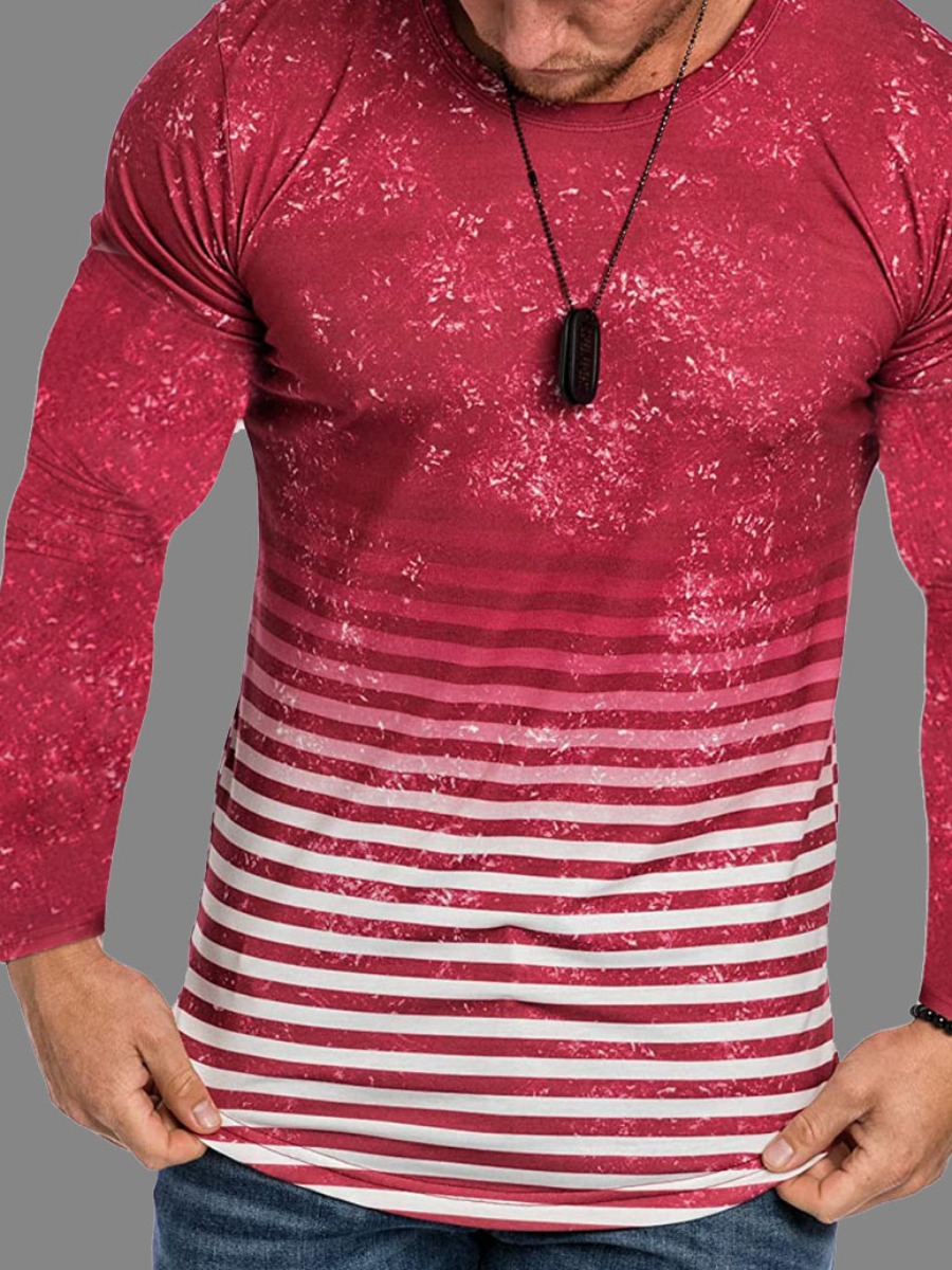 

lovely Casual O Neck Print Red Men T-shirt