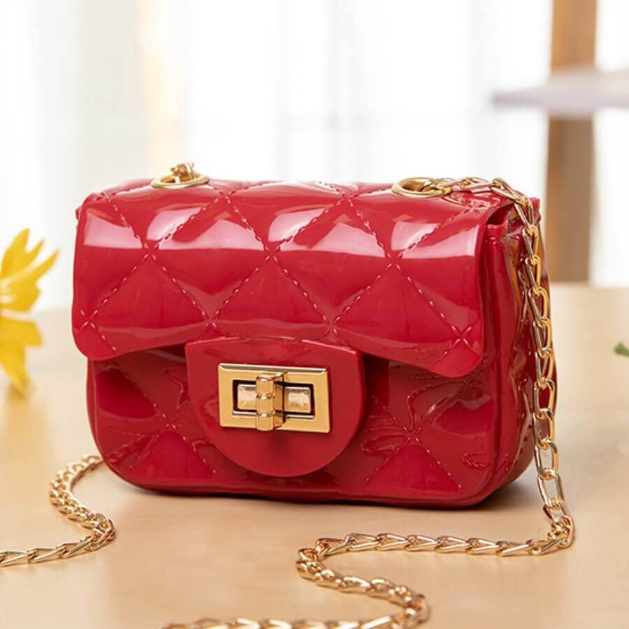 

Lovely Chic Chain Strap Red Crossbody Bag