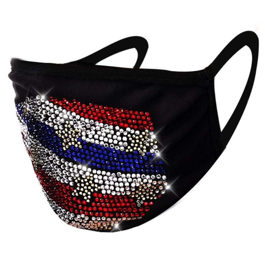 

Lovely Hot Drilling Decorative Black Face Mask