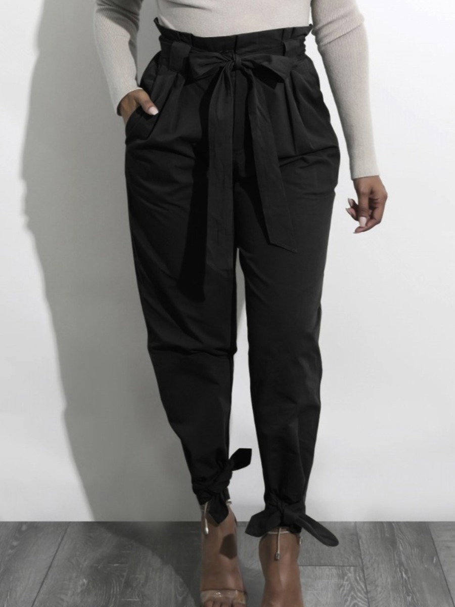 

lovely Street Pocket Patched Black Pants