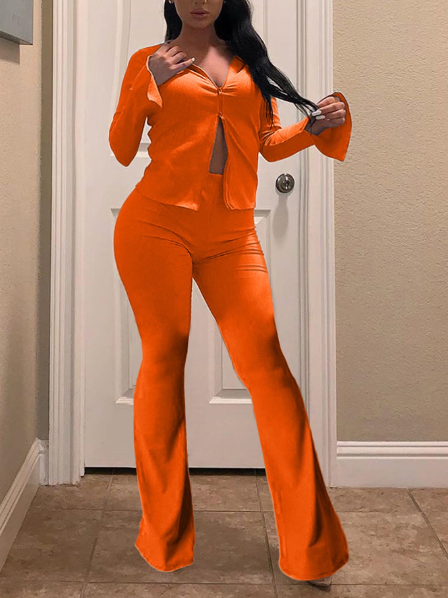 

Lovely Casual Zipper Design Croci Plus Size Two-piece Pants Set