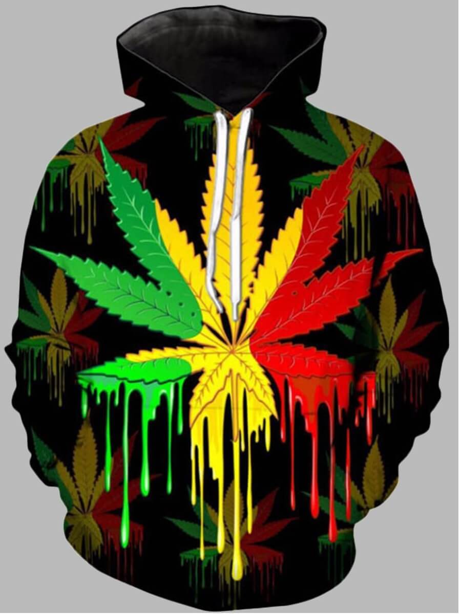 

Lovely Men Bohemian Hooded Collar Print Multicolor Hoodie, Multi